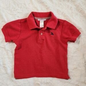 Janie and Jack Boys Red Polo Shirt, 100% Cotton, 18-24 Months